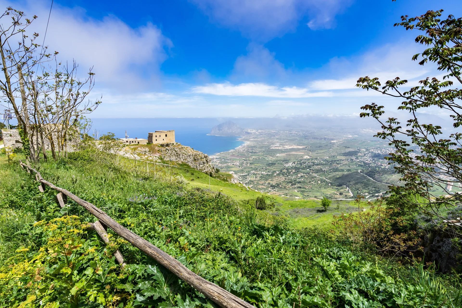 The hillside and coastal panorama from Erice